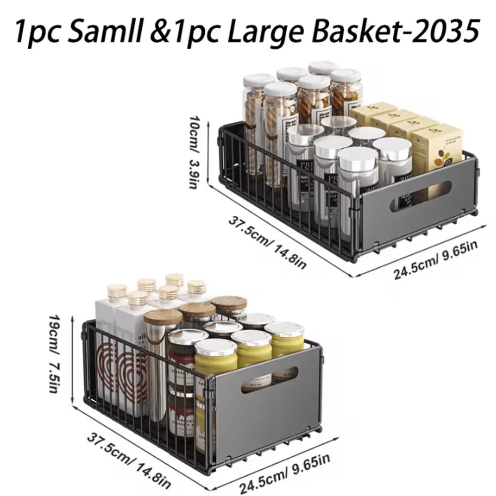 PullOut Cabinet Spice Organizer Sliding Kitchen Storage Rack For Bottles Seasonings 3
