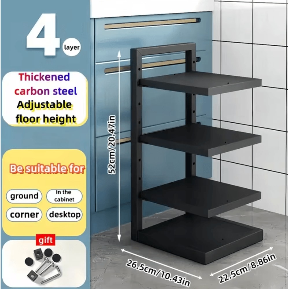 Expandable Stainless Steel Pot Pan Organizer Rack Adjustable MultiLayer Kitchen Storage 8