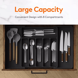 expandable cutlery drawer organizer tray – adjustable kitchen silverware & utensil holder