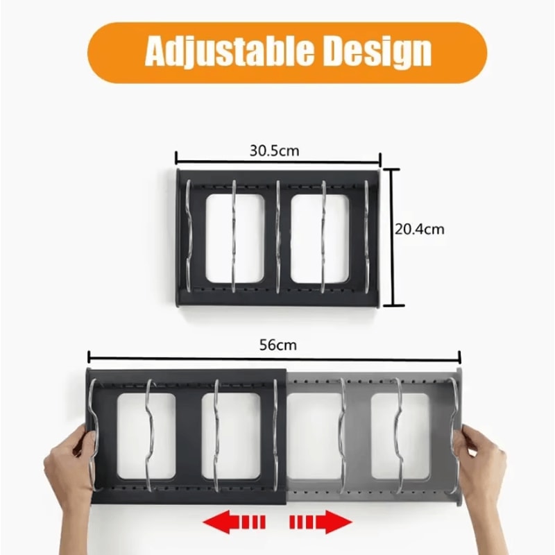 Expandable Stainless Steel Cookware Organizer Rack Adjustable Cabinet Storage For Pots Lids Cutti 1