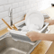 Foldable Dish Drying Rack With Drain Tray SpaceSaving Kitchen Organizer For Plates Bowls 1