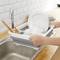 Foldable Dish Drying Rack With Drain Tray SpaceSaving Kitchen Organizer For Plates Bowls 1