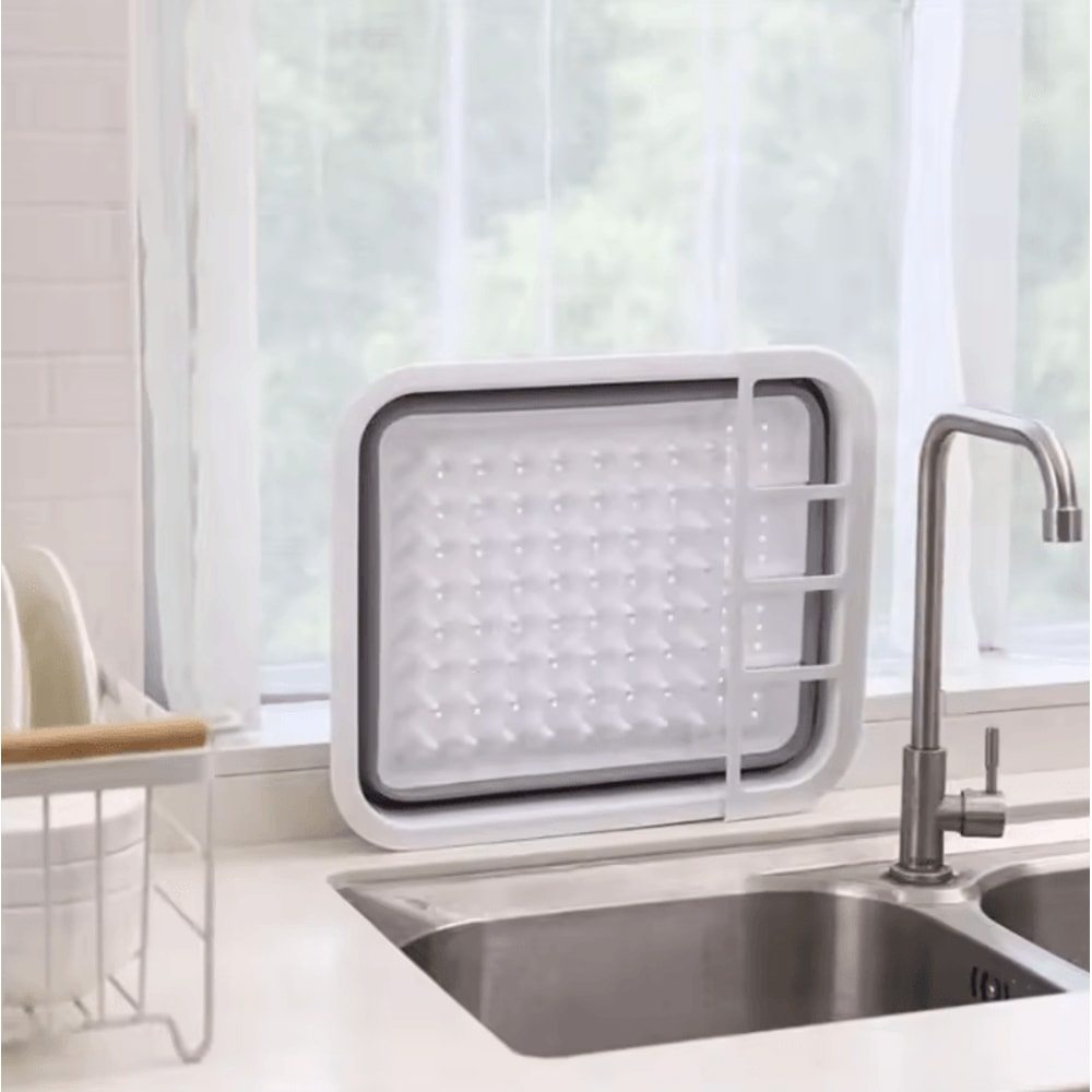 Foldable Dish Drying Rack With Drain Tray SpaceSaving Kitchen Organizer For Plates Bowls 3