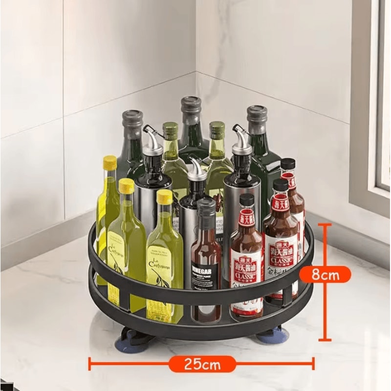 360 Rotating Spice Organizer Tray NonSlip Kitchen Turntable For Bottles Seasonings 1