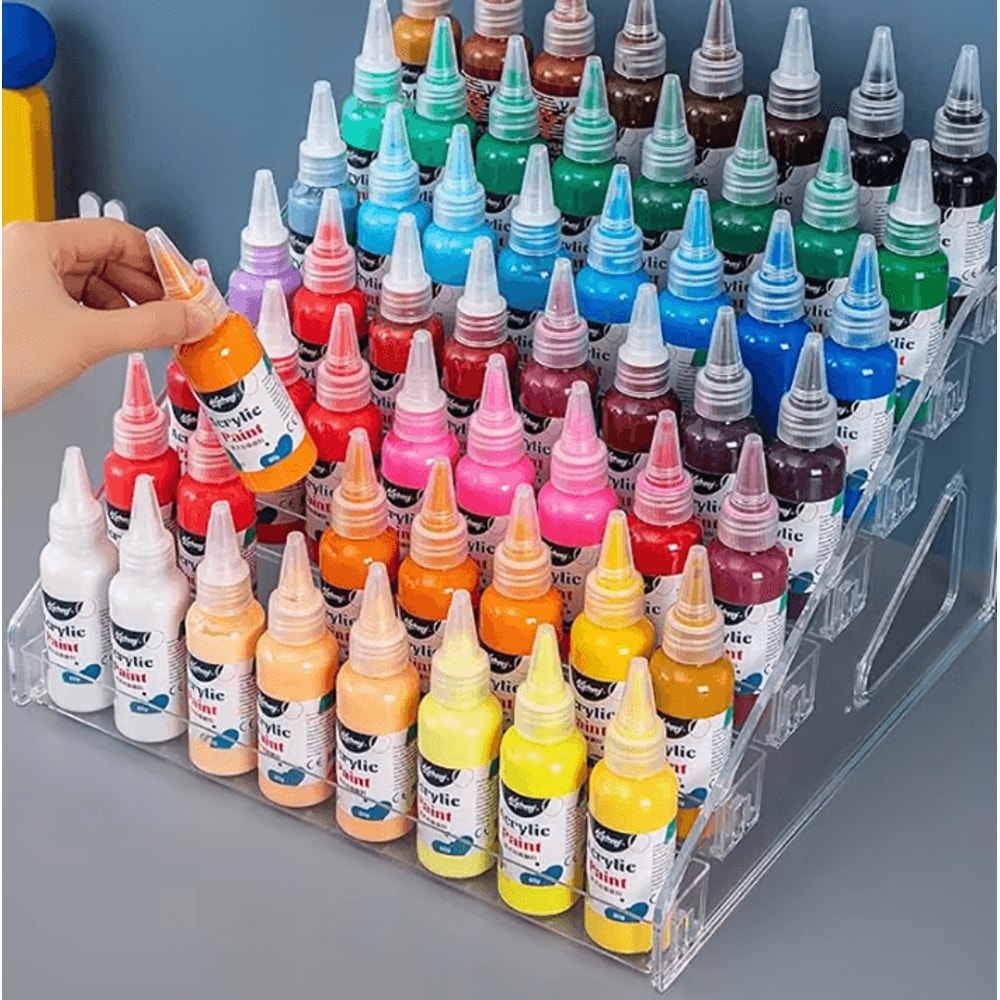 7Layer Transparent Paint Organizer Rack Mini Craft Paint Storage Display Stand 1