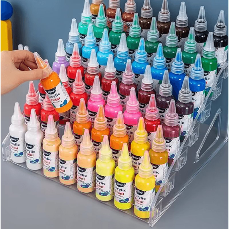 7Layer Transparent Paint Organizer Rack Mini Craft Paint Storage Display Stand 1