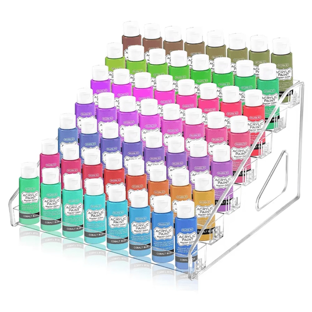 7Layer Transparent Paint Organizer Rack Mini Craft Paint Storage Display Stand 4