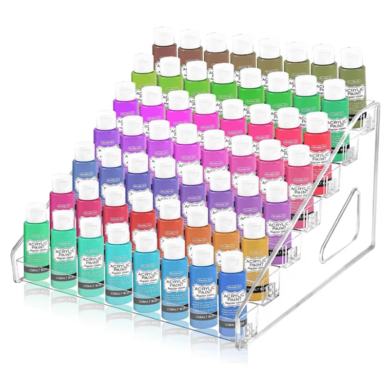7Layer Transparent Paint Organizer Rack Mini Craft Paint Storage Display Stand 4