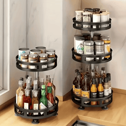 360° rotating storage organizer box – multi-purpose non-slip kitchen & vanity turntable