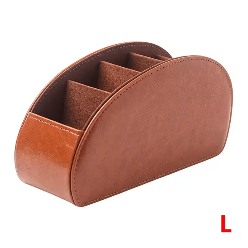 5Compartment PU Leather Remote Control Organizer Desktop Caddy For TV Office Home Essentials 1