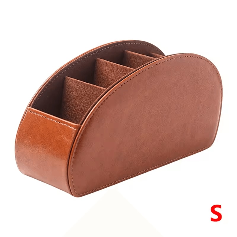 5Compartment PU Leather Remote Control Organizer Desktop Caddy For TV Office Home Essentials 2