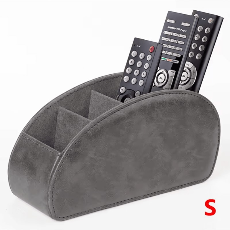 5Compartment PU Leather Remote Control Organizer Desktop Caddy For TV Office Home Essentials 3