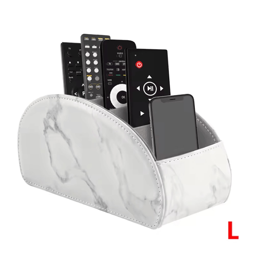 5Compartment PU Leather Remote Control Organizer Desktop Caddy For TV Office Home Essentials 9
