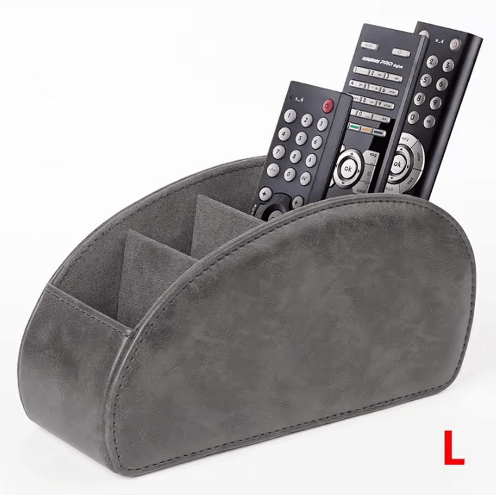 5Compartment PU Leather Remote Control Organizer Desktop Caddy For TV Office Home Essentials 7