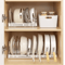 Adjustable Carbon Steel Pot Dish Drying Rack MultiLayer Expandable Kitchen Organizer 0