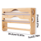 Bamboo WallMounted Cling Film Foil Cutter Organizer 2Compartment Kitchen Storage With Paper Towel 2