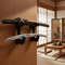 WallMounted Wooden Sword Gun Display Rack MultiUse Katana Rifle Storage Holder 0