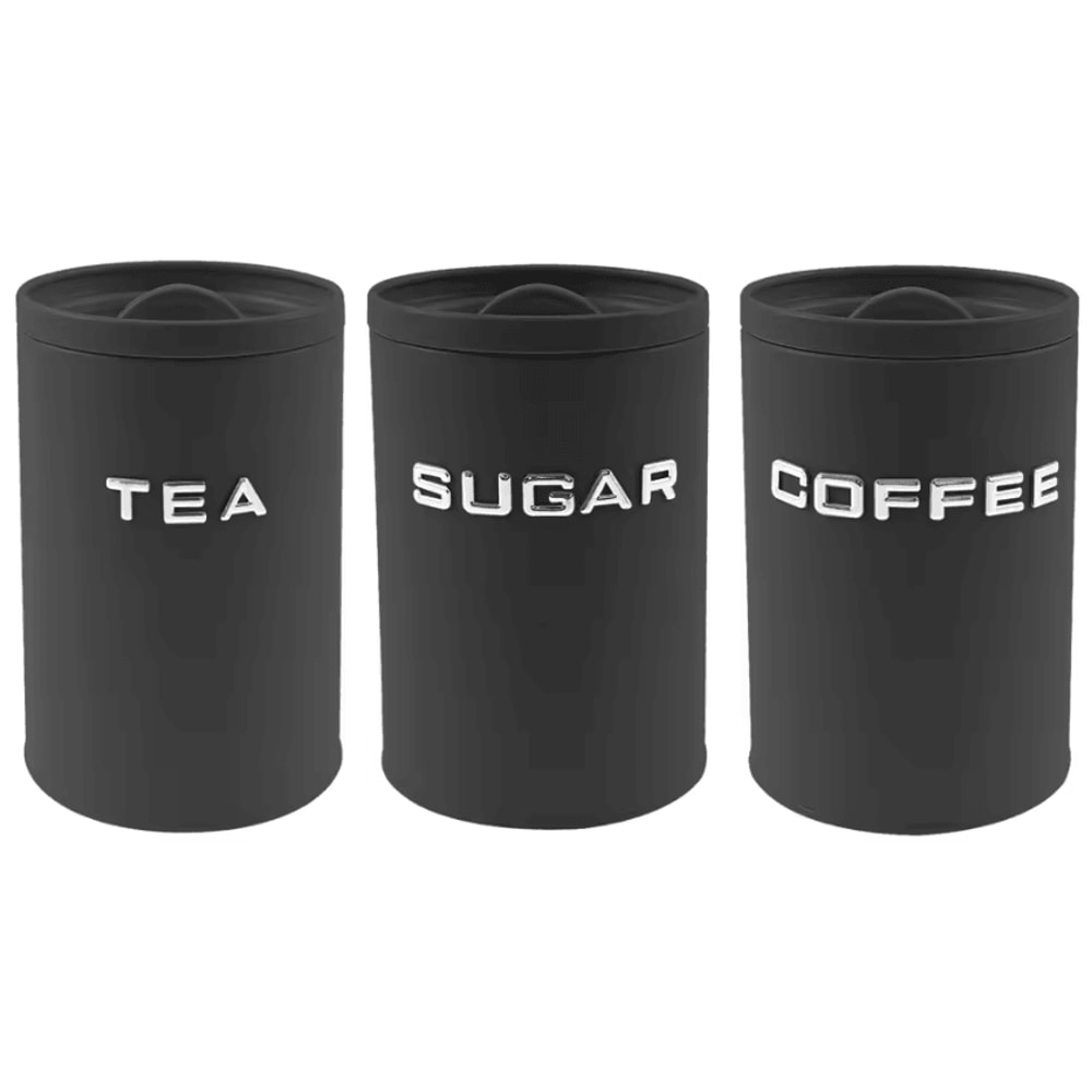 3Piece Airtight Coffee Tea Sugar Canister Set Sealed Kitchen Storage Jars For Freshness Organiza 3