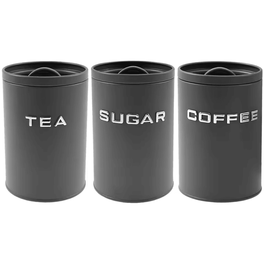 3Piece Airtight Coffee Tea Sugar Canister Set Sealed Kitchen Storage Jars For Freshness Organiza 4