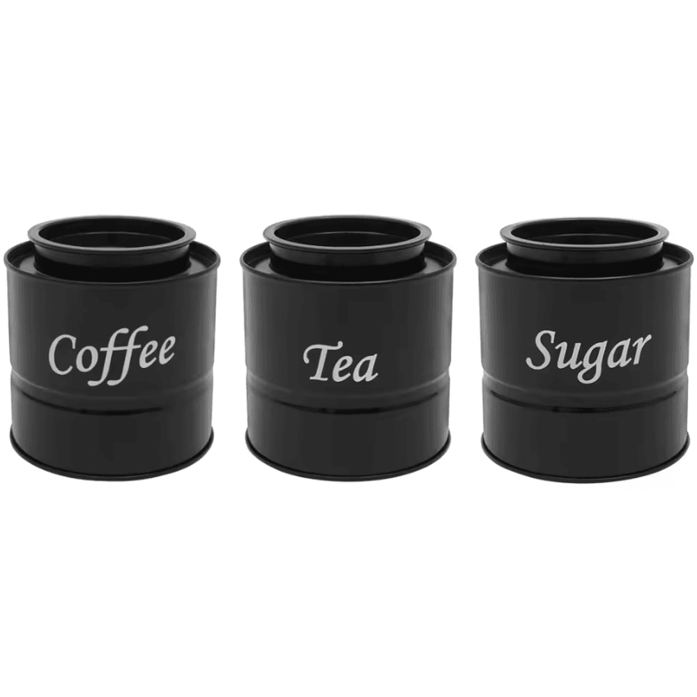 3Piece Airtight Coffee Tea Sugar Canister Set Sealed Kitchen Storage Jars For Freshness Organiza 5
