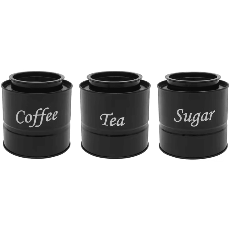 3Piece Airtight Coffee Tea Sugar Canister Set Sealed Kitchen Storage Jars For Freshness Organiza 5