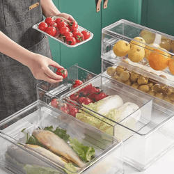 freshslide refrigerator drawer organizer – refrigerator storage box, fridge drawer organizer, food storage container