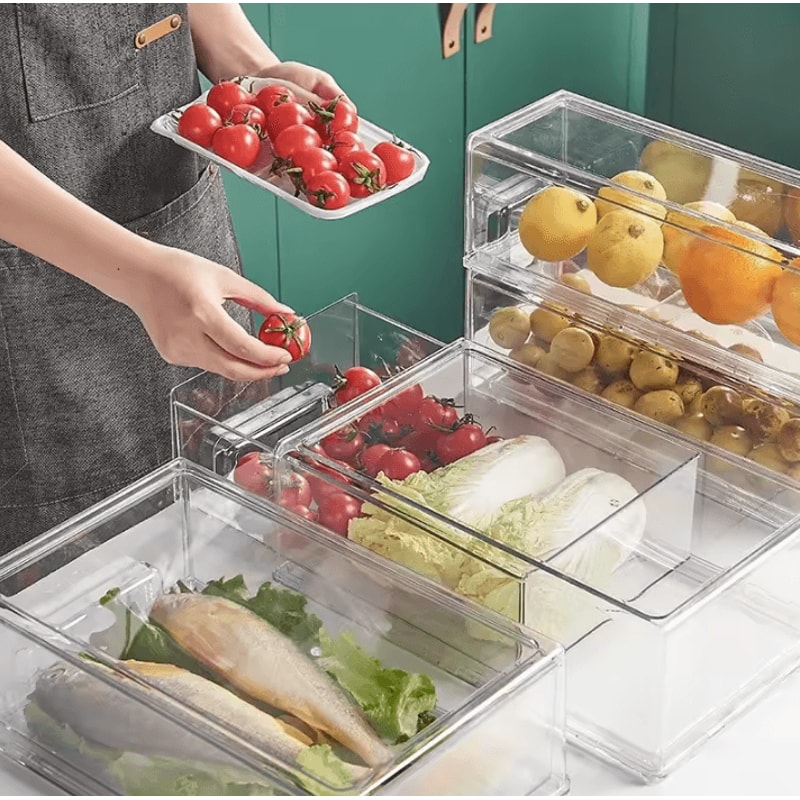 FreshSlide Refrigerator Drawer Organizer Refrigerator Storage Box Fridge Drawer Organizer Food Sto 0