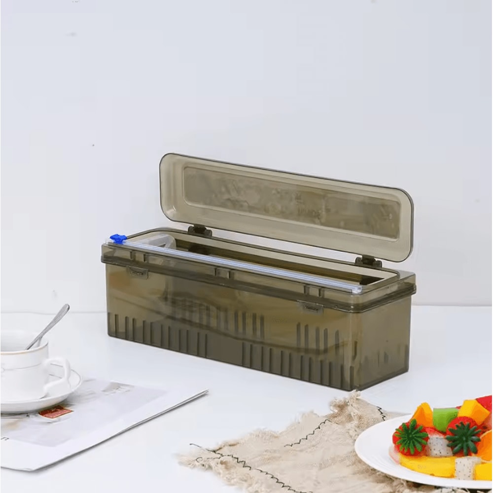 WrapEase Plastic Wrap Dispenser Cutter Plastic Wrap Dispenser Cling Film Cutter Food Wrap Organizer 3