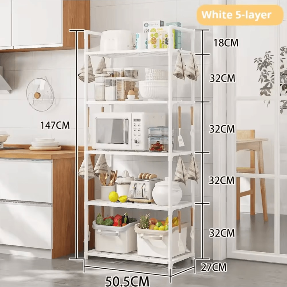 SpaceRack Floor Standing Kitchen Shelf Kitchen Storage Rack Microwave Oven Shelf Multilayer Storage 3