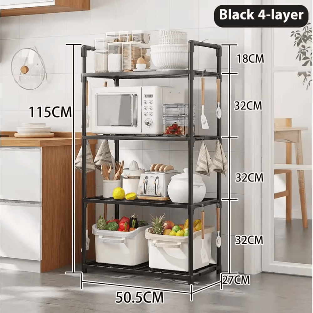 SpaceRack Floor Standing Kitchen Shelf Kitchen Storage Rack Microwave Oven Shelf Multilayer Storage 5