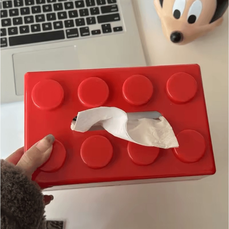 BlockPop Cartoon Tissue Storage Box Cartoon Tissue Box Building Block Tissue Box Decorative Tissue 1