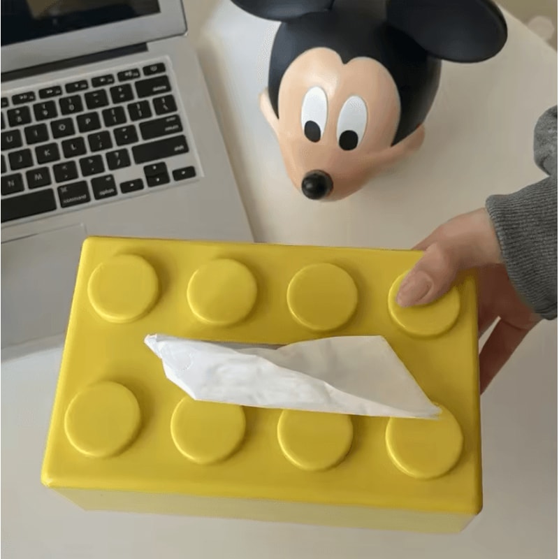 BlockPop Cartoon Tissue Storage Box Cartoon Tissue Box Building Block Tissue Box Decorative Tissue 4