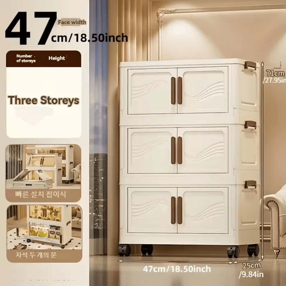 FlexiStore Foldable Storage Box With Clear Door Collapsible Storage Box Stackable Storage Organizer 2