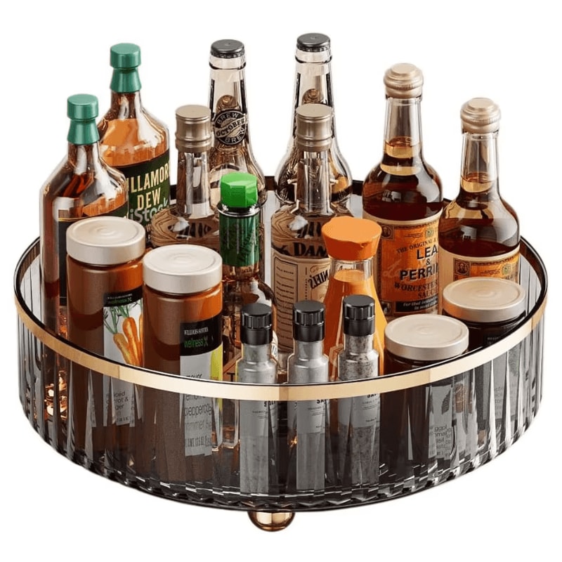 SpinClear Rotating Storage Organizer Lazy Susan Organizer Clear Rotating Storage Bin Kitchen Pantry 0