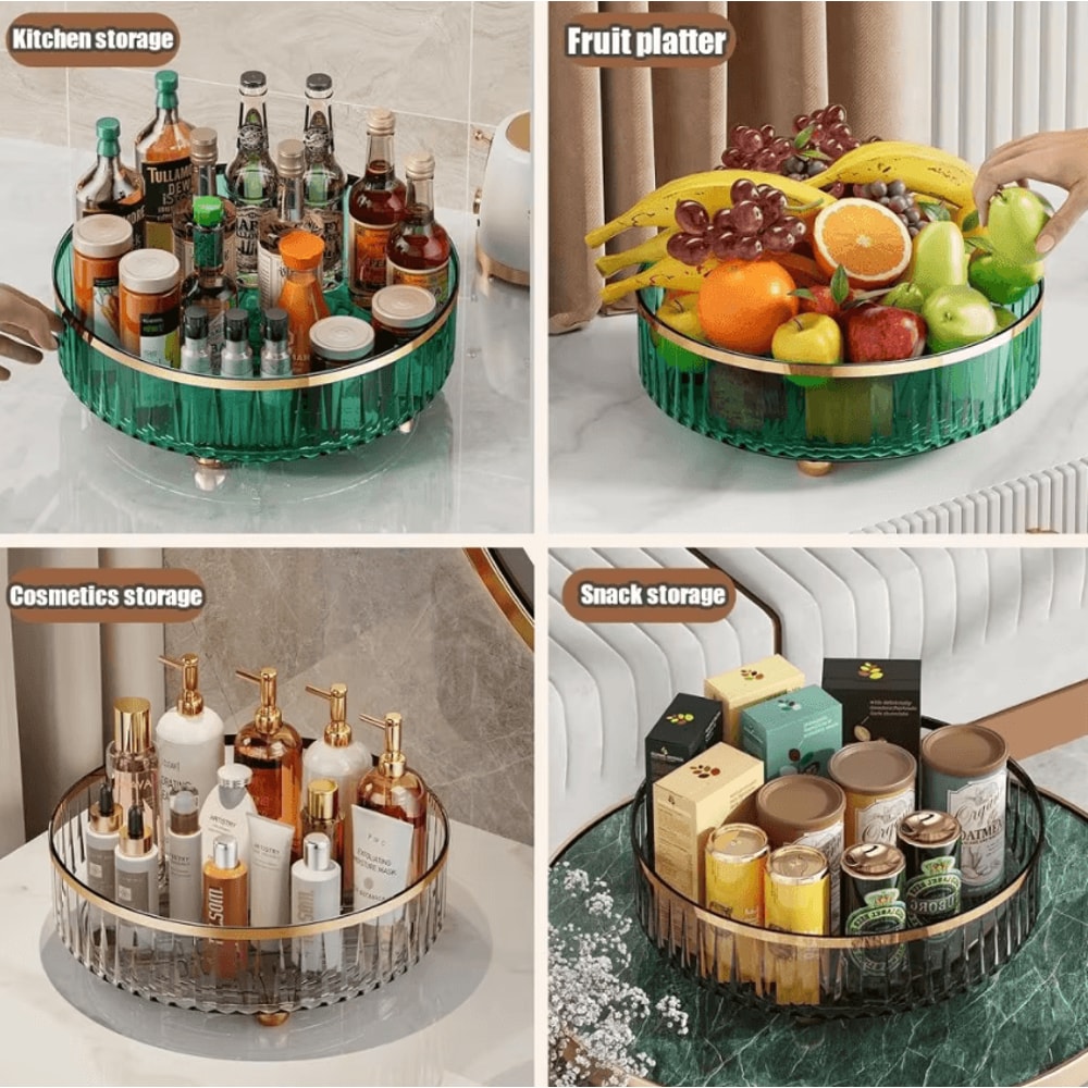 SpinClear Rotating Storage Organizer Lazy Susan Organizer Clear Rotating Storage Bin Kitchen Pantry 1