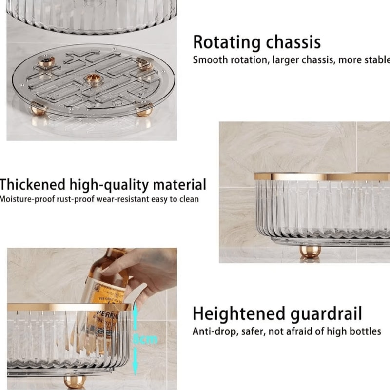 SpinClear Rotating Storage Organizer Lazy Susan Organizer Clear Rotating Storage Bin Kitchen Pantry 2