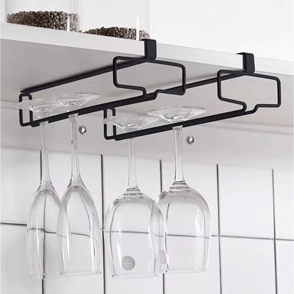 WineGlide Hanging Wine Glass Rack Hanging Wine Glass Holder Inverted Glass Rack Stainless Steel Ste 0