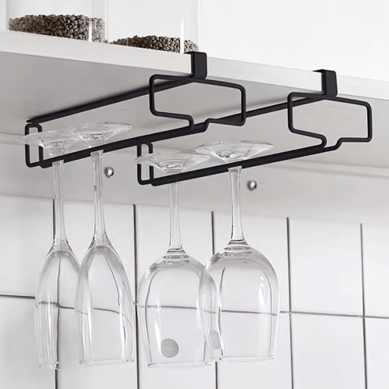 WineGlide Hanging Wine Glass Rack Hanging Wine Glass Holder Inverted Glass Rack Stainless Steel Ste 0