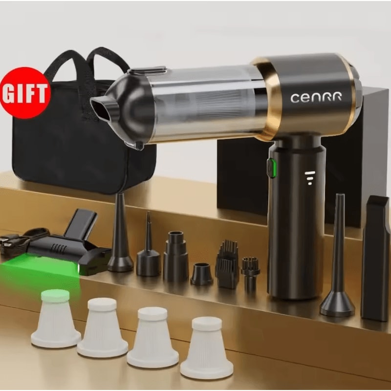 CENRR Mini Cordless Car Vacuum Cleaner 998000PA Portable Handheld Vacuum Cleaner Strong Suction Blo 4