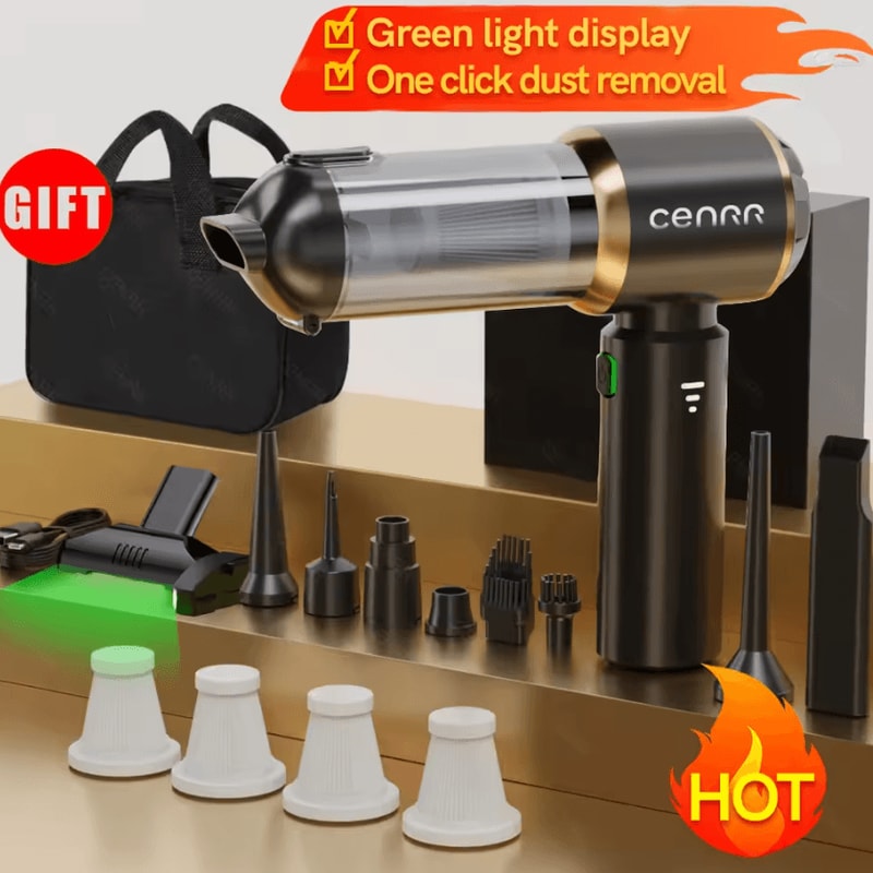 CENRR Portable Mini Cordless Car Vacuum Cleaner 998000PA Handheld Vacuum Cleaner Strong Suction Blo 5