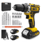 AllinOne Cordless Electric Drill Screwdriver Combo Kit Lithium Power DIY Tool Set 0