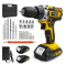 AllinOne Cordless Electric Drill Screwdriver Combo Kit Lithium Power DIY Tool Set 0