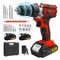 AllinOne Cordless Electric Drill Screwdriver Combo Kit Lithium Power DIY Tool Set 4