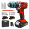 AllinOne Cordless Electric Drill Screwdriver Combo Kit Lithium Power DIY Tool Set 4