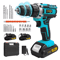 AllinOne Cordless Electric Drill Screwdriver Combo Kit Lithium Power DIY Tool Set 6