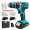 AllinOne Cordless Electric Drill Screwdriver Combo Kit Lithium Power DIY Tool Set 6