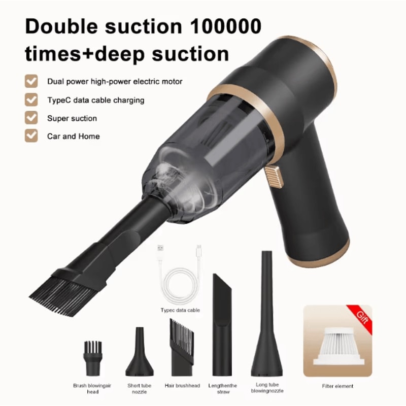 2in1 HighPower Car Blower Vacuum Portable Cordless Cleaner For Auto Home 0