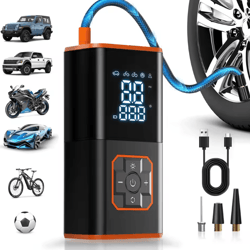 portable 150psi cordless tire inflator – compact air compressor for car, motorcycle & bicycle