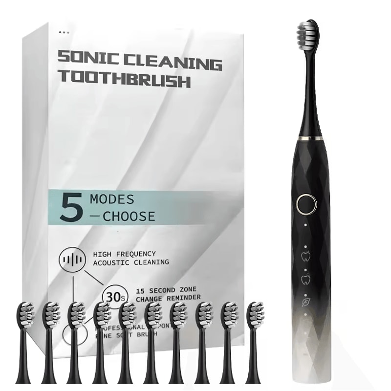 Ultra Clean Rotary Electric Toothbrush Set Waterproof Rechargeable Brush With 10 Replacement Heads 3