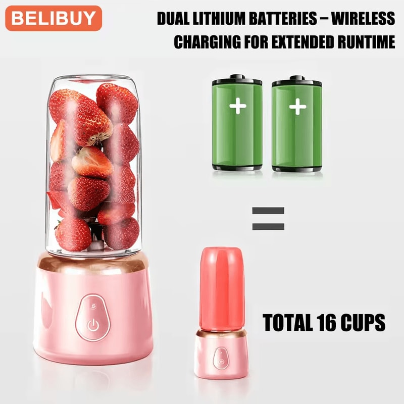 Portable 400ML USB Rechargeable Juicer Blender Mini Smoothie Maker For Fresh Juice Anywhere 3